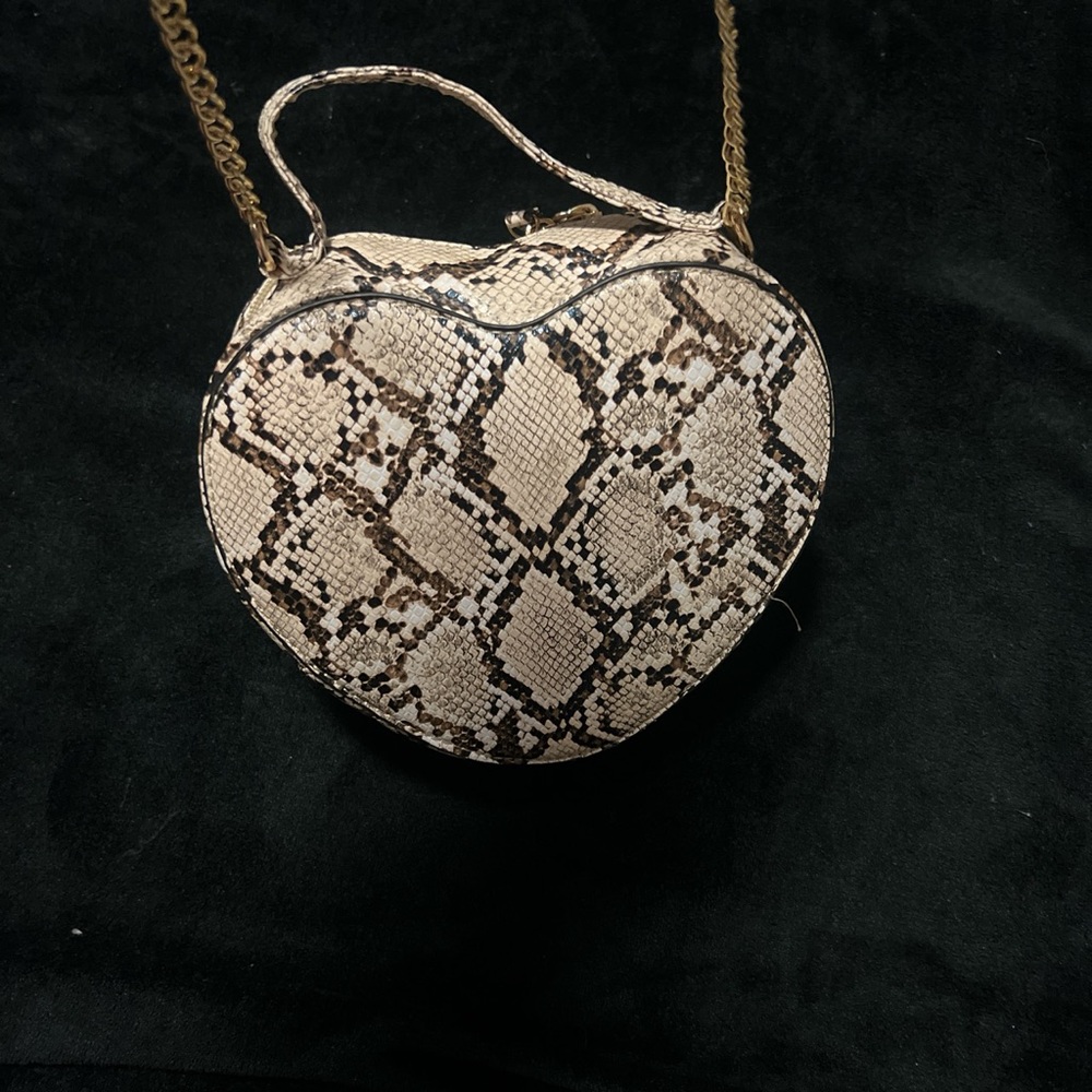 Snakeskin heart shape purse